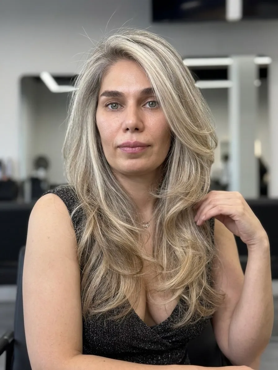 Ronak, the hair stylist behind Ronak Hairstylist, in her salon in Toronto